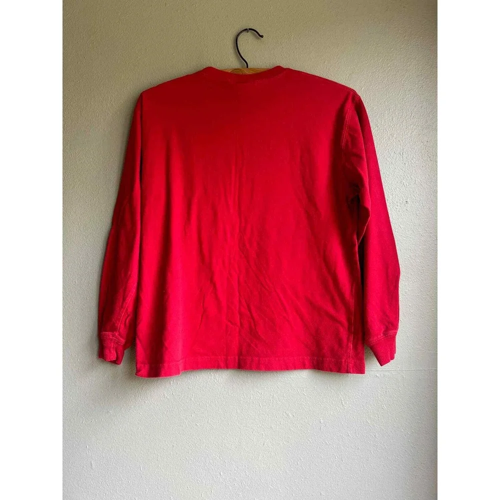 Vintage Warner Bros Scooby-Doo Red Long Sleeve Pocket T-Shirt Kids Size XL 14/16